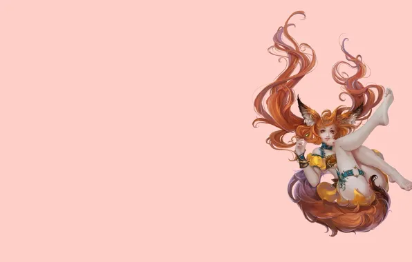 Girl, the game, art, pers, costume, Fox, ponytail