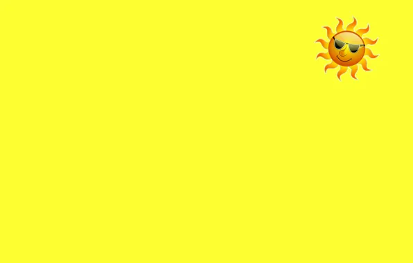 The sun, yellow, smile, minimalism, glasses, smile, sun