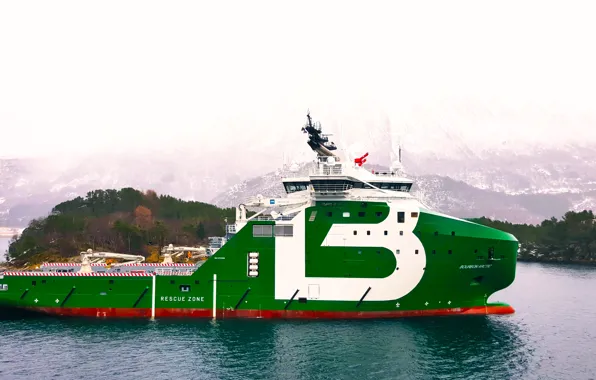 Sea, Mountains, Board, The ship, Arctic, Side view, Bourbon, Vessel