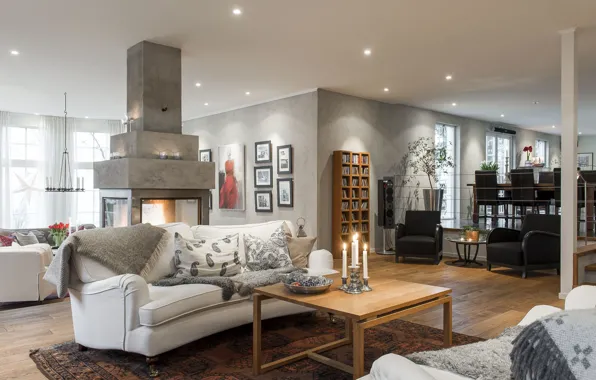 Design, style, interior, fireplace, living space