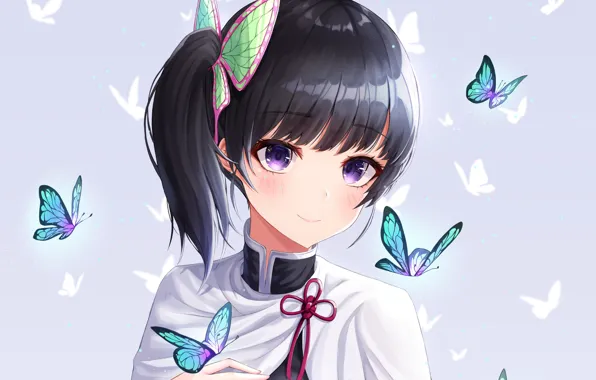 Picture girl, butterfly, The Blade Cleaves Demons, Kanao Tsuyuri