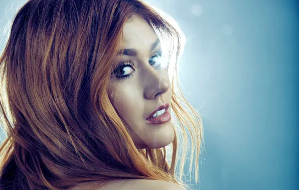 Portrait, red, Katherine McNamara