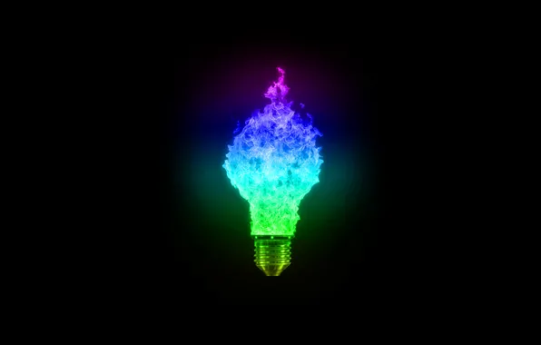 Picture light, background, fire, black, lamp, Light bulb, art, fan