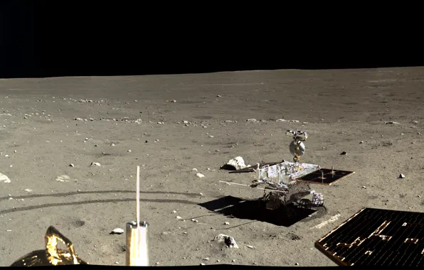 Picture surface, The moon, lander, CNSA, lunar rover Yutu-2, lunar rover Yutu-2, Chang'e-4, China National Space …