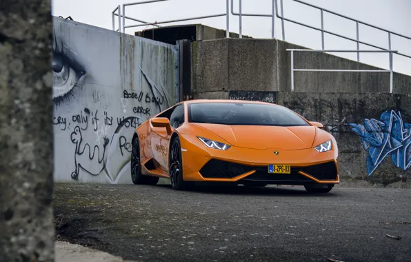 Lamborghini, Orange, Huracan, LP610-4