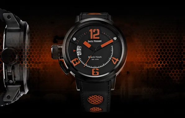 Picture black, orange, watch, Jack Pierre