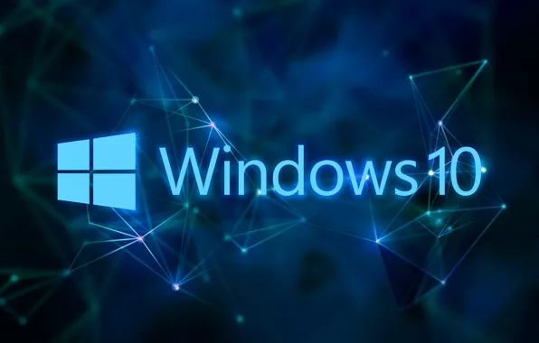 Picture windows, blue background, Windows 10