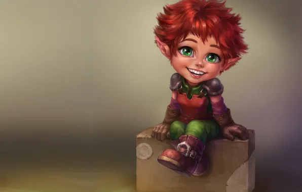 Mood, elf, fantasy, art, children's, Anna Anikeyka, Another one red-hair cutie