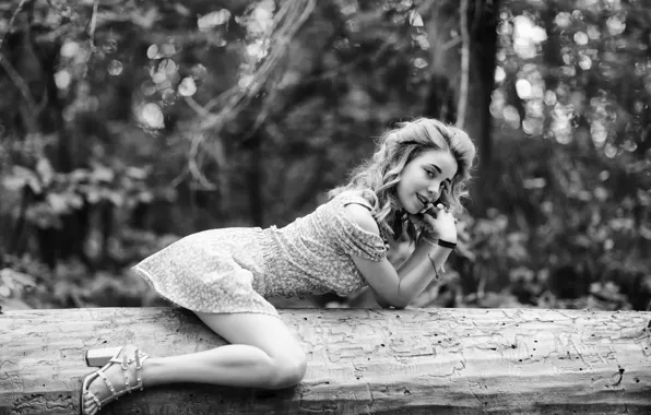 Dress, legs, monochrome, Diana, Murat Kuzhakhmetov