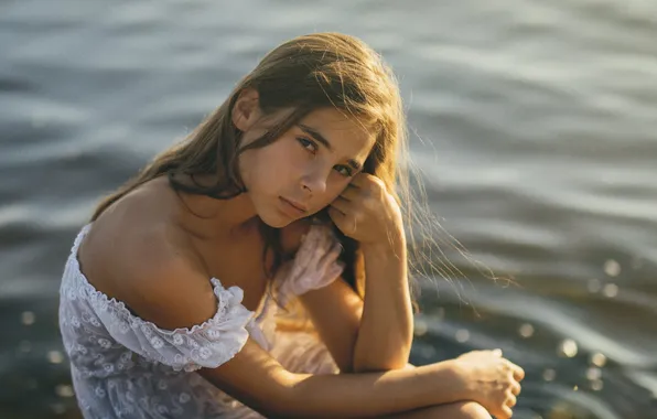 Look, water, brooding, Alina, Evgeny Matveev