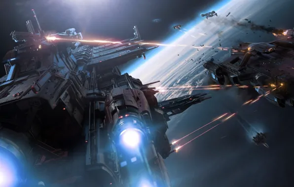 Planet, Ships, Orbit