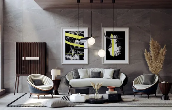 Design, style, room, interior, pictures, living room, upholstered furniture