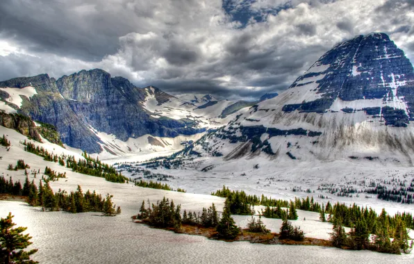 Photo, Nature, Winter, Mountains, Snow, Canada, Park, Banff
