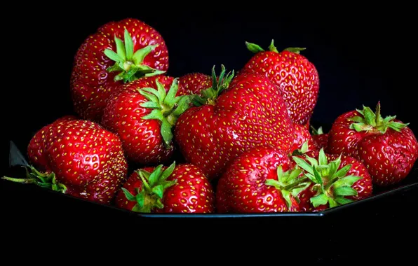 Harvest, strawberries, strawberry, berry, plate