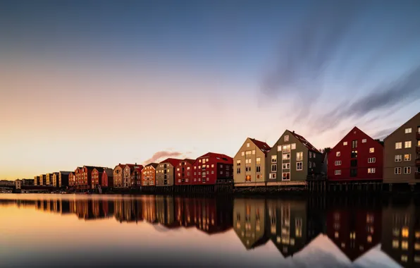 Night, the city, Trondheim