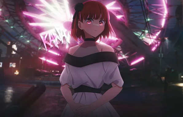 Picture Japan, red, street, anime girls, kana arima, Oshi no Ko