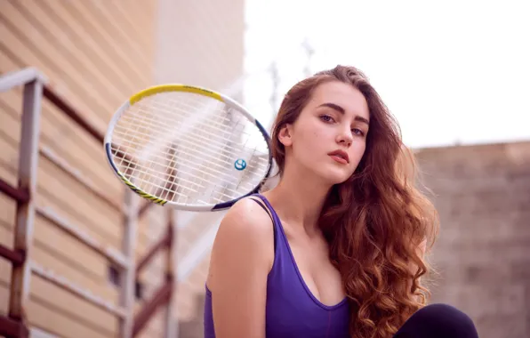 Look, pose, model, portrait, makeup, Mike, hairstyle, racket