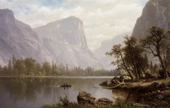 Wallpaper picture, painting, Yosemite Valley, painting, 1864, Albert ...