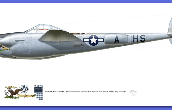 Aircraft, illustrations, P-38 Lightning