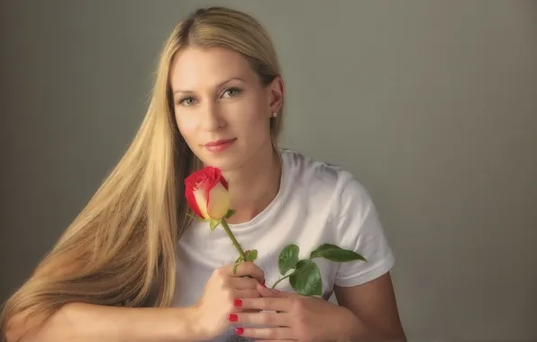 Girl, portrait, roses