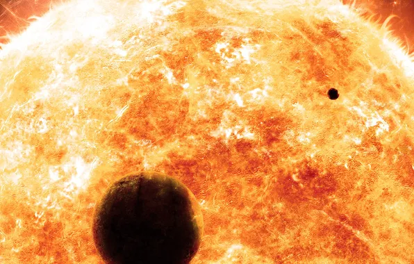 Stars, light, planet, radiation, Red Giant