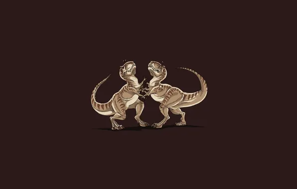 Picture humor, fight, Tyrannosaurus