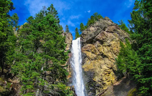 Picture waterfall, rocks, Colorado, USA