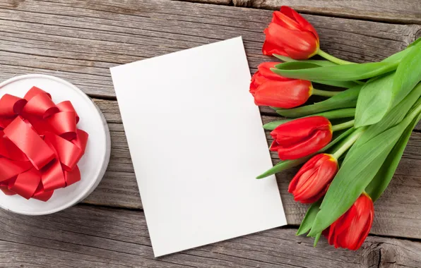 Picture love, flowers, bouquet, tulips, red, love, wood, flowers