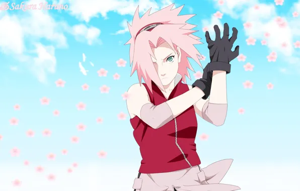 Girl, game, Sakura, fighter, flower, sky, woman, pink