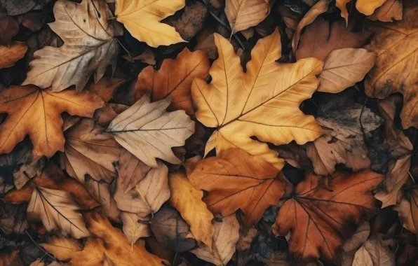 Picture autumn, leaves, background, close-up, yellow, background, autumn, leaves