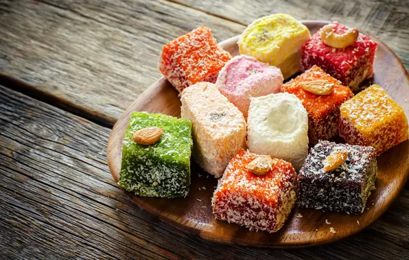 Picture sweets, nuts, dessert, marmalade