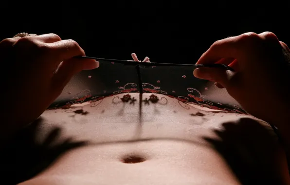 Girl, black, panties, THONG