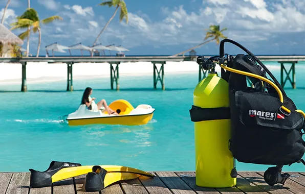 Picture beach, palm trees, the ocean, stay, vacation, resort, white sand, Maldives