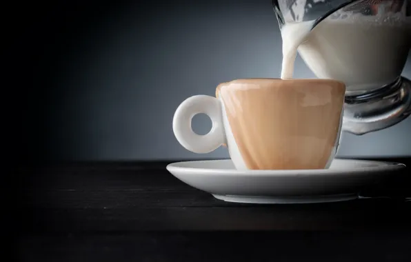 Picture coffee, milk, mug, Cup