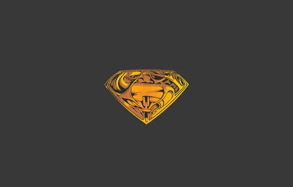 Grey, heart, minimalism, superman, Superman