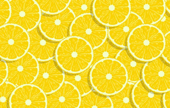Texture, pattern, fruit, circles, citrus, yellow background, a lot, lemons