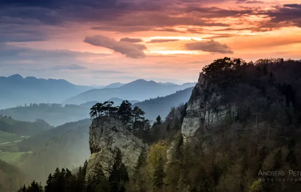 Picture nature, mountains, sunset