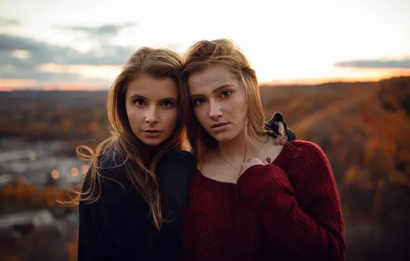Portrait, two girls, Jesse Duke, Dundas Peak