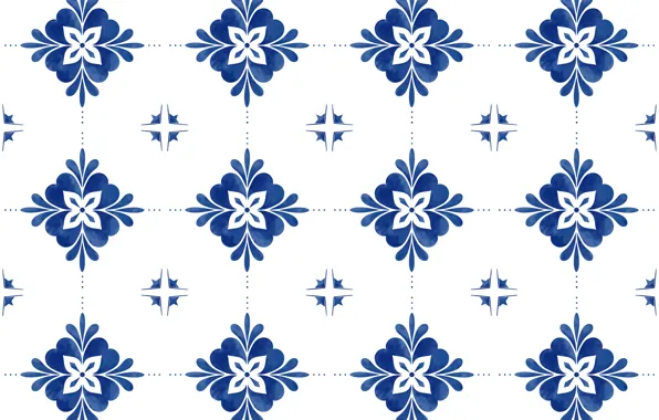 Picture flowers, blue, pattern, texture, white background, ornament