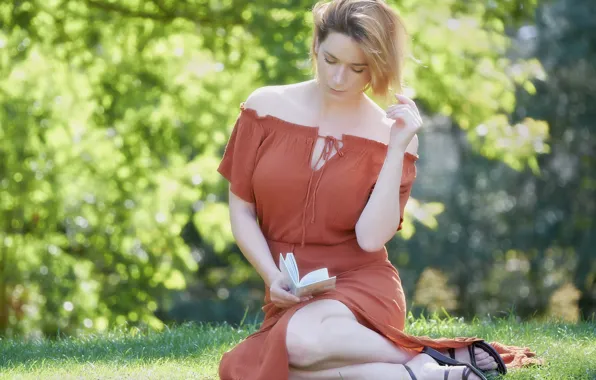 Picture girl, dress, bokeh