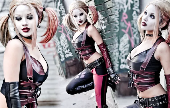 Picture Batman, makeup, piercing, arkham city, girls, women, models, sexy