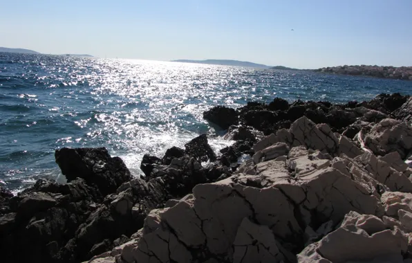 Picture sea, stones, shore, coast