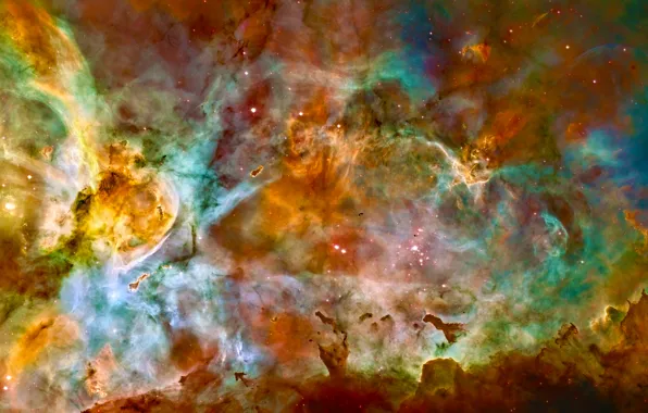 Stars, Hubble, paint, The Carina Nebula