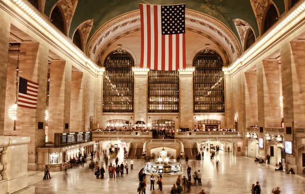 People, The city, flag, Station, America