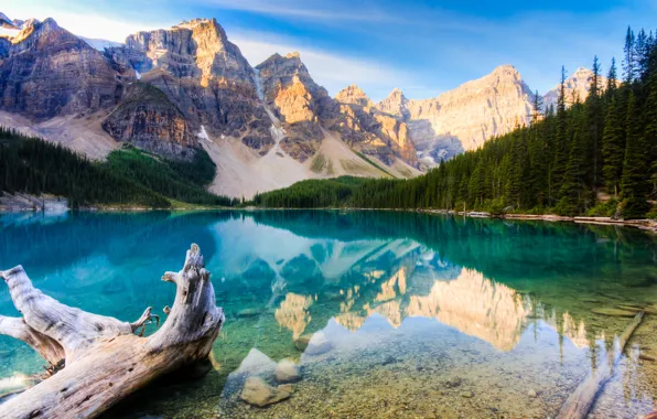 Picture forest, mountains, lake, Canada