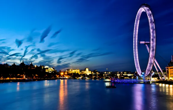 England, London, river, London, England, London Eye, thames