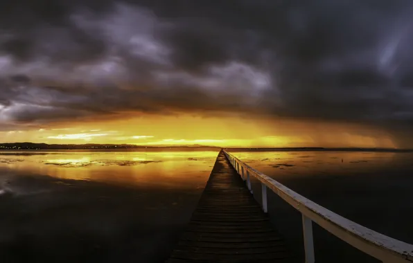 Picture twilight, panorama, Long Jetty