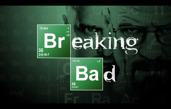 Picture the series, breaking bad, Jesse pinkman, breaking bad, Walter white, methamphetamine, met, periodic table