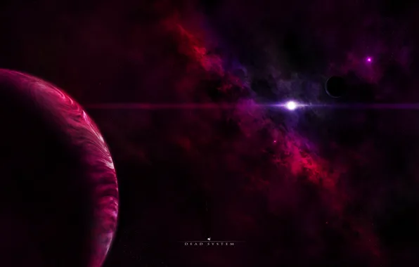 Picture the darkness, gas giant, star system, interstellar gas
