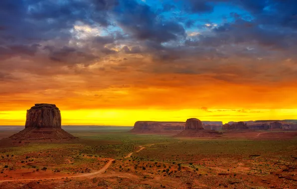 The sky, desert, USA, Utah, monument valley